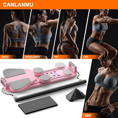 Pilates Board,Pilates Reformer Sets, Multifunctional Abdominal Pilates Board for Home Workout Equipment, Portable Foldable Ab Board Trainer Pilates Exercise Machine,Pilates Board for Women