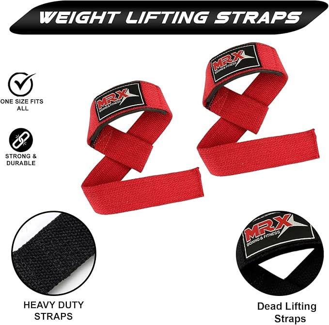 MRX Weight Lifting Bar Strap for Gym Workout Training Bodybuilding Deadlift Padded Straps Men/Women