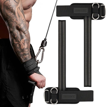 MANUEKLEAR Non-Slip Wrist Straps for Weightlifting Deadlifting, Gym Lifting Straps with D Rings for Cable Machine Workout, 10mm Neoprene Padded Weight lifting Wrist Wraps for Men Women