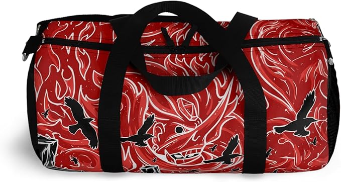 Anime Gym Bag for Women Men - Large Capacity Waterproof Workout Fitness Travel Sports Bags Fashion Street Camping ExpandaCLe Carry On Duffle Bag For Couple (Red Tachi) PTY