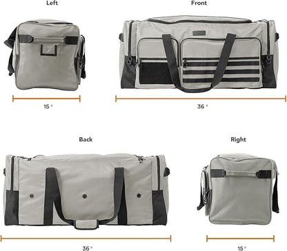 Fitdom 130L 36" Heavy Duty Extra Large Sports Gym Equipment Travel Duffle Bag W/Adjustable Shoulder Strap & 7 Compartments. Perfect for Soccer Baseball Basketball Hockey Football, Team Coaches & More