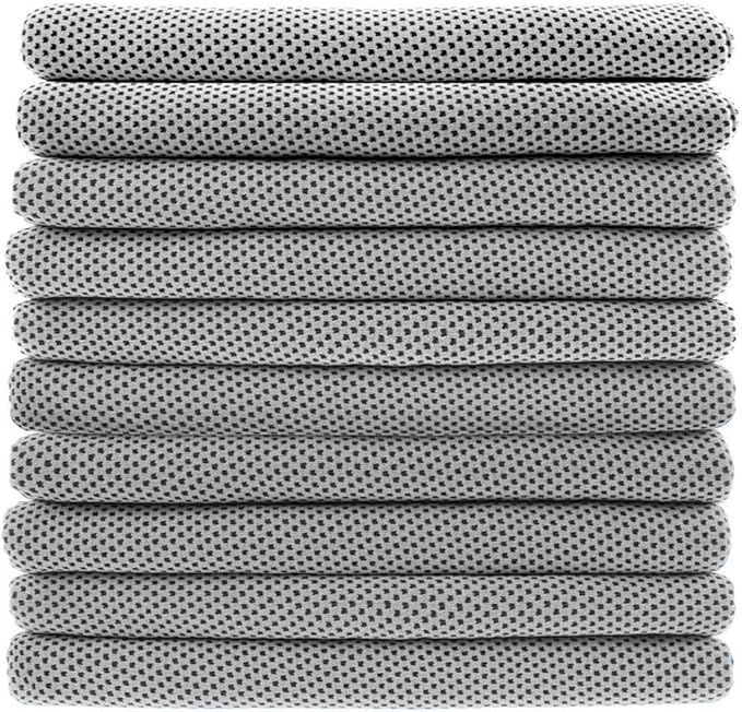 Peicees 10 Pack Microfiber Cooling Towels for Neck Sports Gym Workout Cooling Towel, 40x12 Inches Fast Drying Super Absorbent Compact Lightweight for Climbing Camping Travel Beach