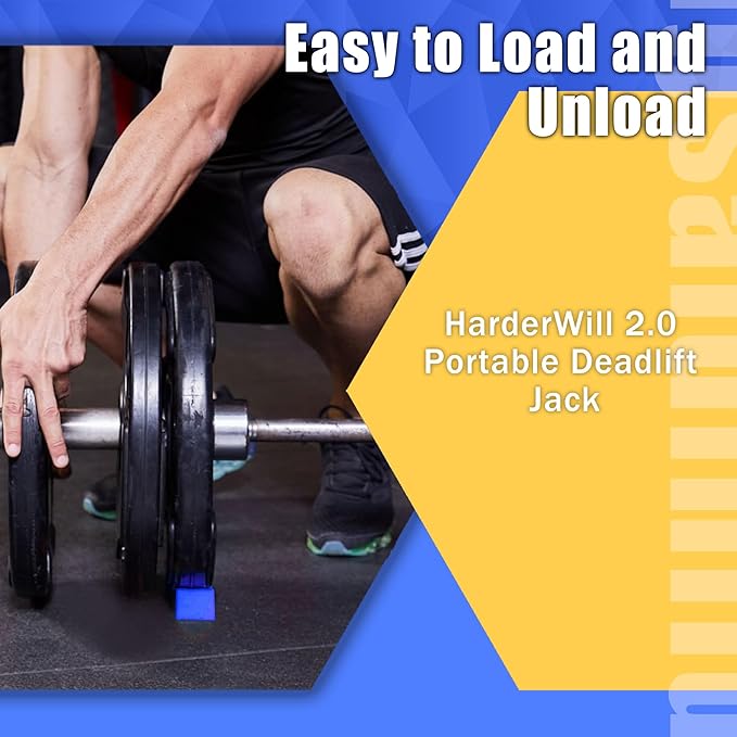 HarderWill Deadlift Jack Alternative (1 Pair) Easy to Load and Unload Weight Plates, Perfect for Deadlift, Crossfit, Powerlifting, Weightlifting, Home Gym for Your Gym Bag
