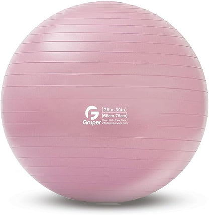 Gruper Yoga and Pilates Ball,4 Sizes Gym Ball for Fitness, Yoga, Workout, Pregnancy and Physical Therapy,Quick Pump Included,Great as Yoga Ball Chair for Office or Home Gym Equipment