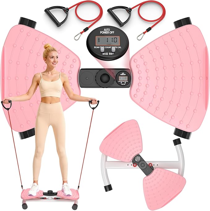 Waist Twister Machine Exercise, Ab Machine Adjustable Waist Twisting Fitness Tool，Noiseless Ab Twister Board for Women Men，Anti-Slip Home Gym Workout Equipment 300 lbs Weight Capacity