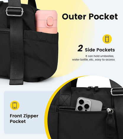 Vorspack Mini Gym Bag for Women - Small Duffle Bag Lightweight Duffel Bag with Wet Pocket Cute Sports Bag for Gym Dance Yoga - Black