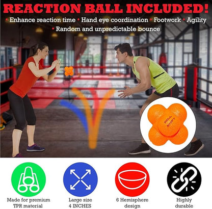 Soul Shift - Boxing Reflex Ball – Dual Competition Set | 2 Adjustable Headbands + 2 Training Balls + App Included | Speed, Agility & Hand-Eye Coordination for Adults & Kids | MMA Training Equipment