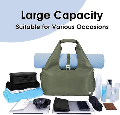 sportsnew Yoga Gym Bags for Women with Shoes Compartment & Wet Dry Storage Pockets & Adjustable Yoga Mat Holder, Patent Pending
