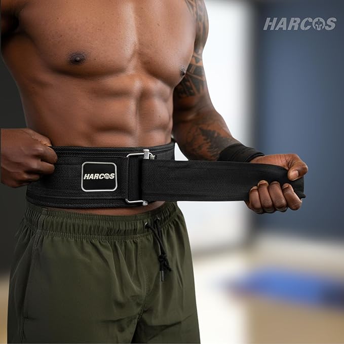 HARCOS Auto-Lock Weight Lifting Belt – 4” Premium Nylon Gym Belt for Squats, Deadlifts & Olympic Lifting – Adjustable Core Support Belt for Men & Women