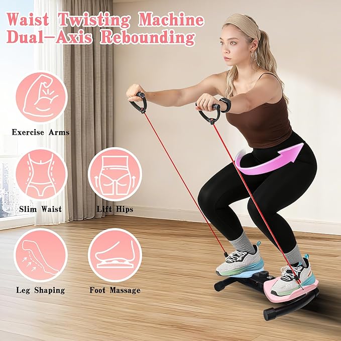 Ab Twister Trainer – Smart LED Digital Monitor, 330LBS Capacity, 20dB Ultra-Quiet Waist Twister Machine, Anti-Slip Home Gym Equipment for Women & Men, Belly Fat Workout Tool for Core Fitness