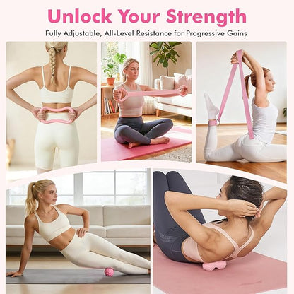 Pilates Equipment Kit for Home Workouts, Home Pilates Essentials Kit for Women with Pilates Ring and Ball Set, Resistance Bands, Yoga Strap, Core Sliders, Massage Ball & Socks Accessories for Starter