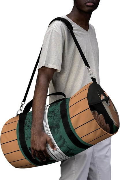 Anime Gym Bag for Women Men - Large Capacity Waterproof Workout Fitness Travel Sports Bags Fashion Street Camping ExpandaCLe Carry On Duffle Bag For Couple (Green Lee) PTY