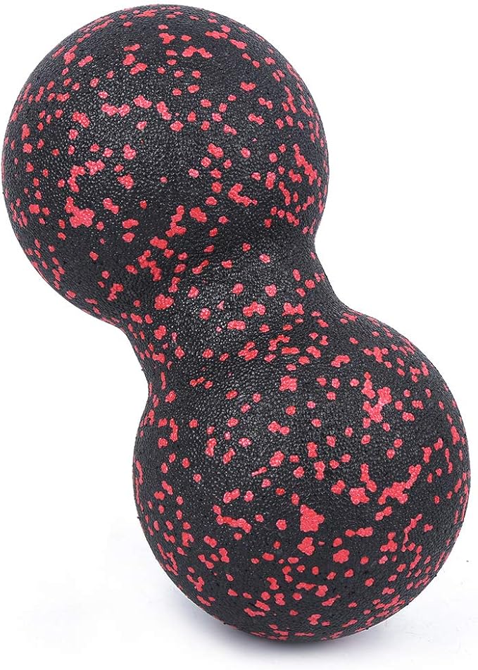 VINGVO Peanut Massage Ball, 24x12cm EPP Sports Massager Fitness Yoga Ball Massage Ball for Back Massage Acupuncture Points Massaging Equipment for Massaging Neck, Arms, Calves (Black) (Red and Black)