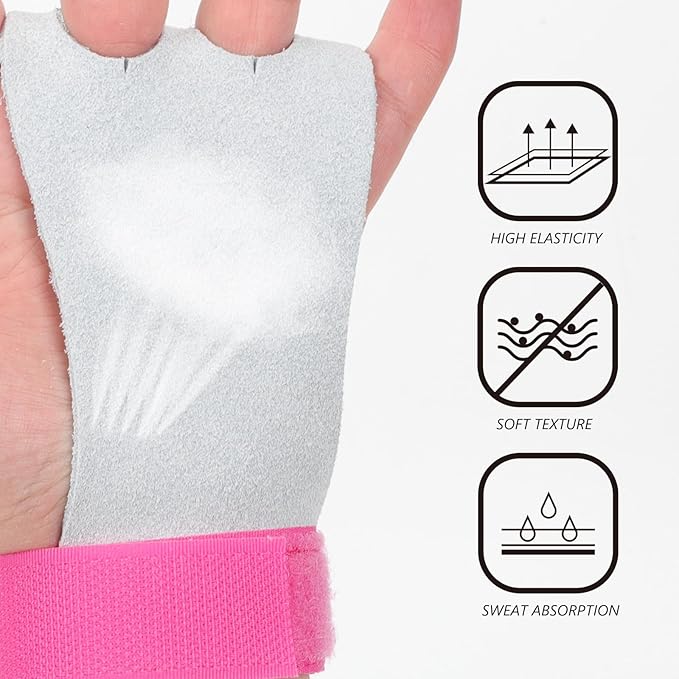 Weightlifting Gloves 1 Pair Half Finger Gym Gloves with Leather Palm Pad Non-Slip Wrist Lifting Strap for Fitness Training and Pull-ups, Medium Gray