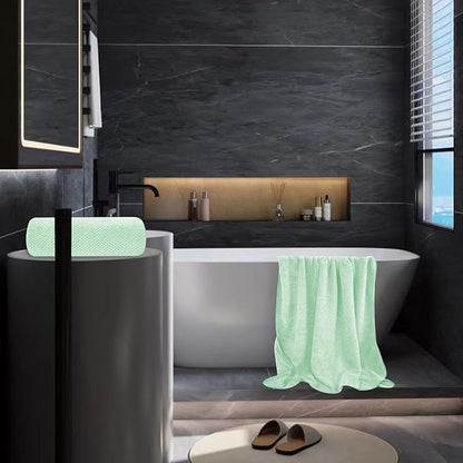 Extra Large Bath Towel Sheet Set 35x70 Inches Oversized Bath Towels Set,Jumbo Large Microfiber Quick Dry,Lightweight,Super Soft,Highly Absorbent Towel Set for Bathroom,Hotel,Pack of 2(2PCS Green)