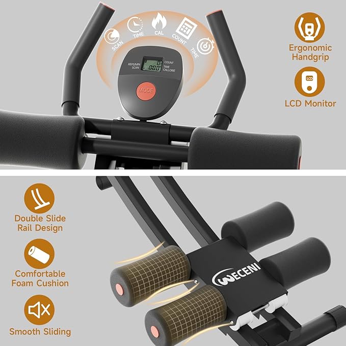 Ab machine, AB trainer machine,workout equipment for Home Gym Strength Training, Ab workout equipment, AB machine for stomach workout, Foldable abdominal trainer for Men and Women exercise