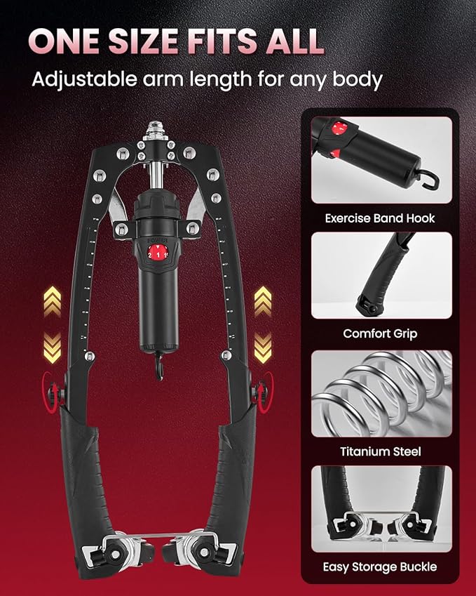 Saker Twister Arm Trainer,Versatile Hydraulic Chest Expander & Strength Trainer - Adjustable Resistance & Arm Length for Full-Body Home Workout, Safe & Stable Design for All Fitness Levels