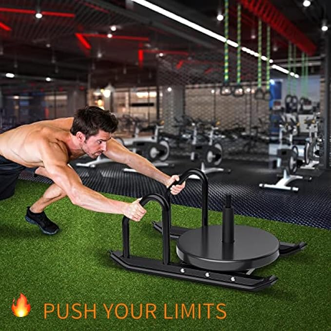 Kipika Weight Sled, Workout Sled, Fitness Strength Training Sled, Speed Training Sled for Athletic Exercise, Speed Improvement, Easily Through Obstacles, Suitable for 1" & 2" Weight Plate