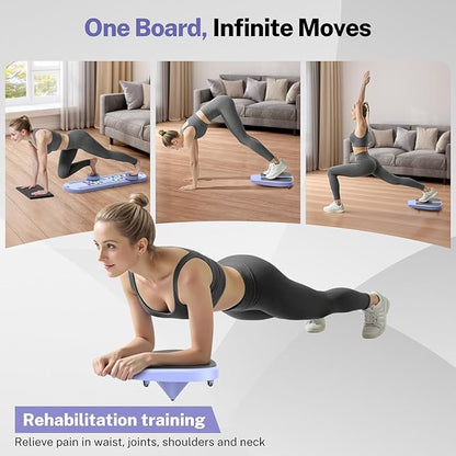 Pilates Board,Foldable Pilates Reformer Equipment with Timer, Multi-Purpose Portable Pilates Reformer Machine Home Pilates Kit for Home Workout,Fitness,Exercise,Abs