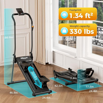 ERGOLIFE Stair Stepper with 6-Level Adjustable Resistance, 350lbs Upgrade Foldable Stairmaster Machine for Home Gym Workout, Cardio Stair Climber with Low Noise