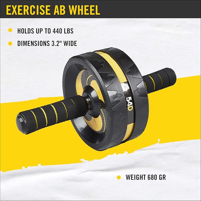 54D Exercise Ab Wheel, Ab Roller for Abs Workout, Exercise Equipment for Core Workout, Ab Wheel Roller for Home or Gym, Ab Workout Equipment for Abdominal Exercise