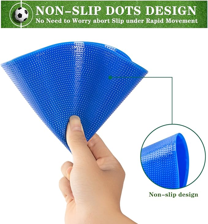 Spot Markers 4.72 Inch 9 Inch Non Slip Rubber Floor Markers Flat Field Cones Poly Dots for Soccer Basketball Sports Speed Agility Training and Drills