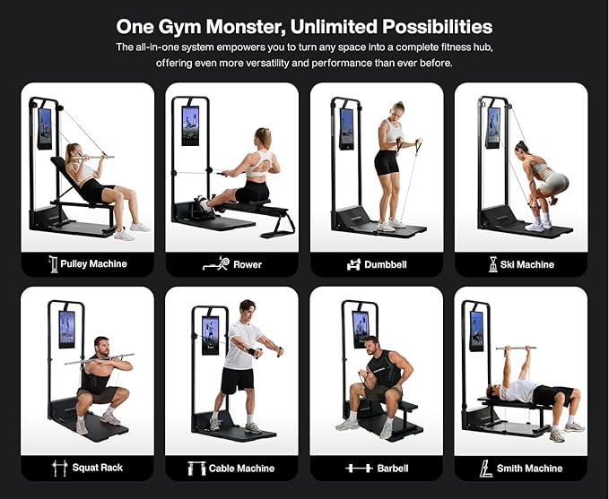 Speediance Smart Home Gym, Multi-Functional Gym Machine for Full Body Strength Training, All-in-one Gym Equipment, Digital Weight System, Workout Station, Squat Rack, Gym Monster 2