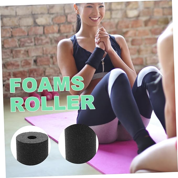 Toyvian Soft Foam Yoga Roller Mini Fitness Yoga Column for Deep Tissue Muscle Massage Portable Body Workout Roller Black
