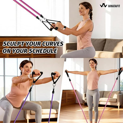 WHATAFIT Resistance Bands, Exercise Bands，Resistance Bands for Working Out, Work Out Bands with Handles for Men and Women Fitness, Strength Training Home Gym Equipment