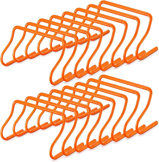 16 Pcs 12" Speed Agility Training Hurdles Large Size Detachable Agility Hurdles Hurdles Training Equipment Set for Athletes Soccer Basketball