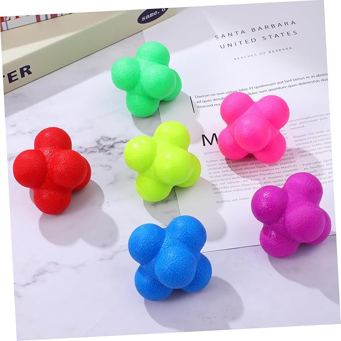 6pcs Hexagonal Reaction Training Balls for Agility and Reflex Improvement Fitness Equipment for Games and Teamwork Activities