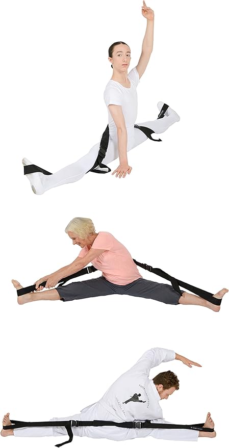 Si-Stretcher Stretching and Flexibility aid for Martial Artists, Dancers, Gymnasts, Cheerleaders, Physical Therapy, Yoga, Pilates & Athletes A Comfortable Stretching Band/Strap
