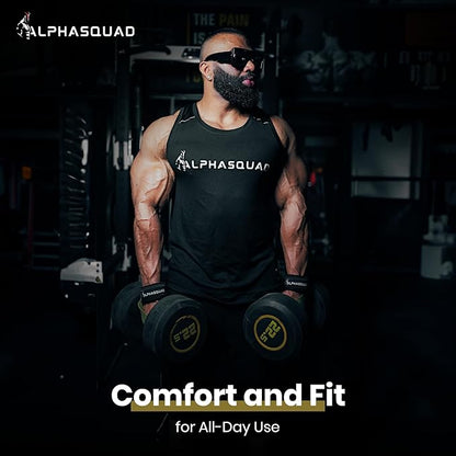ALPHASQUAD Lifting Straps for Weightlifting – Heavy Duty Wrist Straps for Weightlifting with 7mm Thick Padded Cotton Wraps, 22.5" Long, 1.5" Wide – Deadlifts, Strength Training, Powerlifting, Men & Women