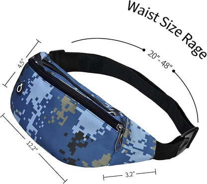 Fanny Pack for Men Women, Waterproof Sports Waist Bag Pack, Belt Bag for Travel Hiking Running