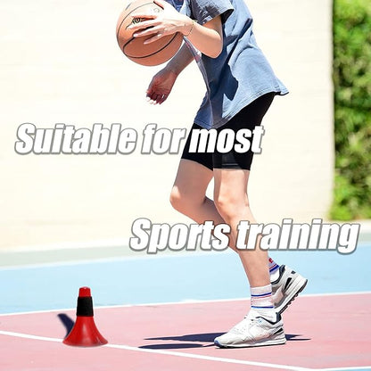 6 Sets Sport Cones 9 Inches Marker Cones with Grip Agility Training Sports Cone for Soccer Basketball Football Drills Training, Indoor Outdoor Activity or Events