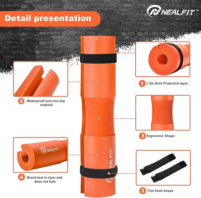 Barbell Pad Squat Pad for Squats—Squat Bar Pad—Great for Weightlifting,Lunges and Hip Thrusts—Foam Sponge Pad—Fit Standard and Olympic Bars Perfectly