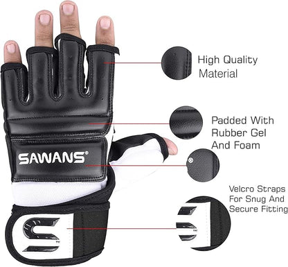 SAWANS Punch Bag Boxing Gloves Karate Mitts MMA Body Combat Taekwondo Training Martial Art Fighting Grappling Muay Thai