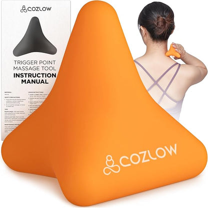 Trigger Point Massage Tool - Pyramid Shaped 4 Point Massager Ball - Muscle Knot Release - Myofascial Wellness Therapy - Back, Feet, Psoas Pain