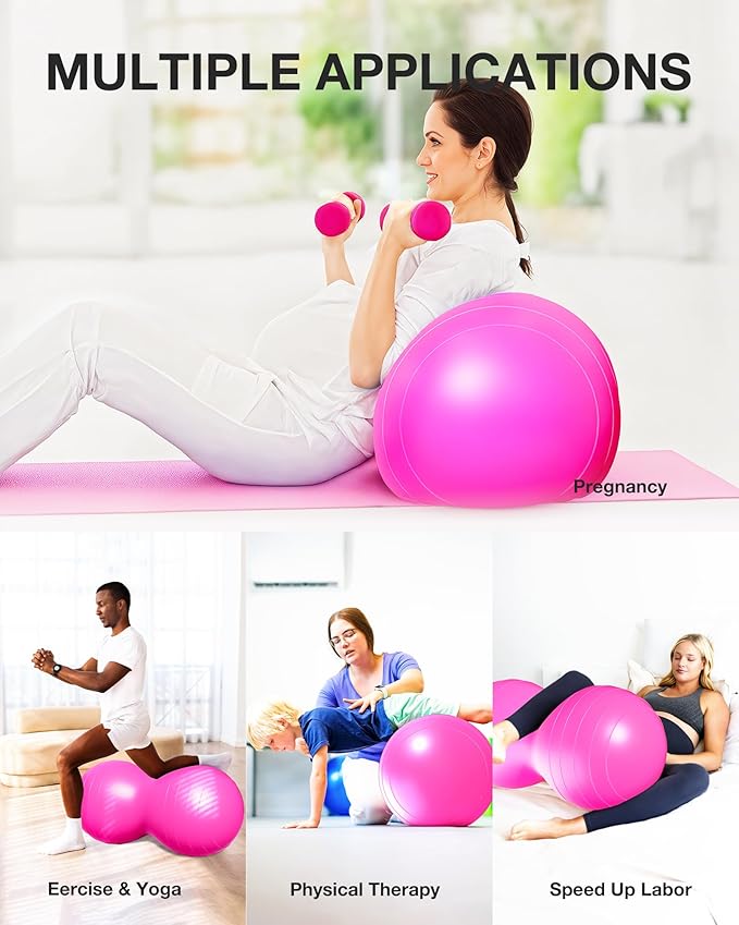 Extra Large Peanut Ball - 39.37"x19.67" Pregnancy, Labor, Birthing, Sensory | Physical Therapy Ball | Exercise Ball - Autism Therapy | Yoga Birth Ball - Core Strength, Stability, Fitness