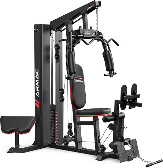Sportsroyals Home Gym, Multifunctional Gym Equipment, Workout Equipment with 150LBS Weight Stack, for Leg Press, LAT Pull Down, Chest Presses