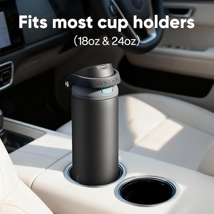 ENCOOL Leakproof Insulated Water Bottle with Straw Dual-Sip Water Bottle Bag-Safe Design for Work, Commute & Gym – Keeps Drinks Cold All Day, 24 oz, Teal Blue