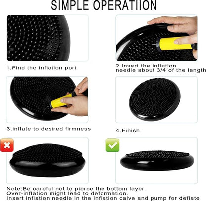 Wobble Cushion, Balance Disc, Wiggle Seat, Balance Pads for Physical Therapy, Stability Disc, Wobble Board for Dogs, Office, Sensory Kids, Classroom with Spiky Massage Ball