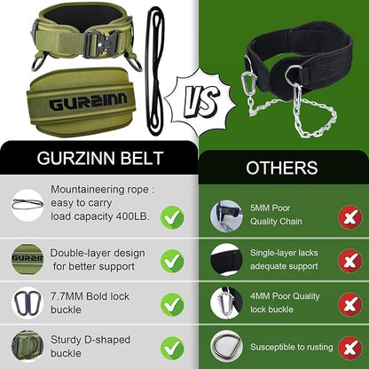 Weight Lifting Belt Gym Fitness with Quick Locking, Dip Belt with rope, Weighted Pull Up Belt for Gym Fitness Powerlifting Squat