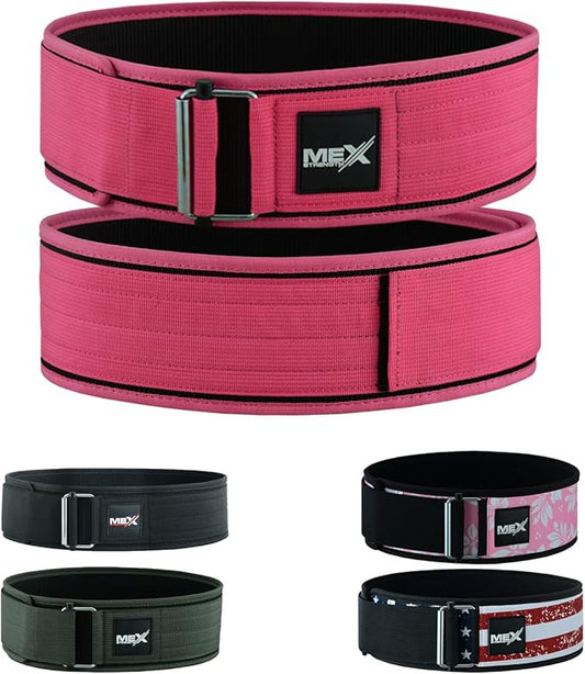 Self Locking Neoprene Gym Weight Lifting Belts for Men Women, Lumbar Support Stability, Adjustable Design, Fit Straps, Deadlifts, Training, Bodybuilding