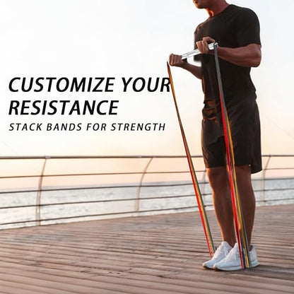 Lights Mountain Wooden Resistance Bands Handles Versatile Exercise Handles with Anti-Slip Grip Tapes for Elastic Band Workouts Home Gym Strength Training and Full-Body Workouts