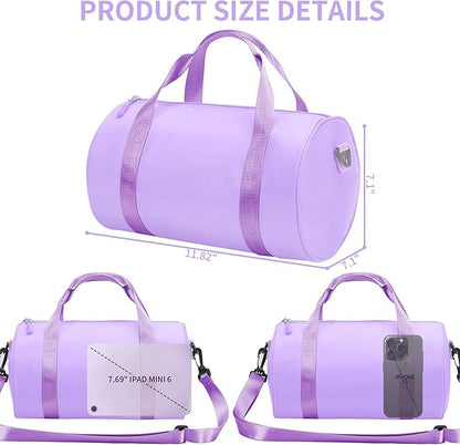 Mini Gym Bag for Women Small Duffle Bag Mini Gym Tote Bag Sport Bag for Yoga Swimming Dance (Purple)