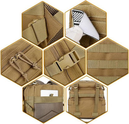 QT&QY 45L Military Tactical Backpacks Molle Army Assault Pack 3 Day Bug Out Bag Hiking Treeking Rucksack…