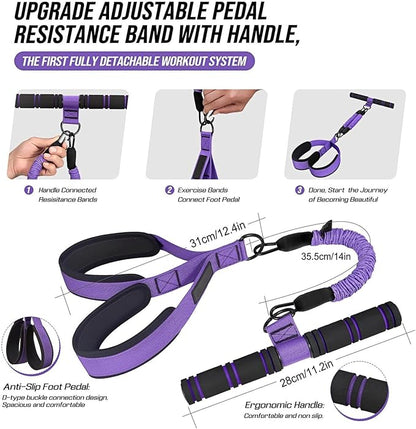 Multifunctional Pedal Resistance Band - Durable Elastic Material, Adjustable Leg Tensioner, Portable Workout Equipment, Strength Training Tool, Full Body Exercise | Home Gym Fitness Routine, Yoga Stre
