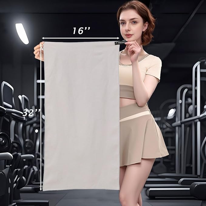 Wuwahlod Microfiber Quick-Dry Gym Towel – Ultra Absorbent, Odor-Free, Lightweight & Compact for Sports, Travel, and Fitness（16x32 inches）