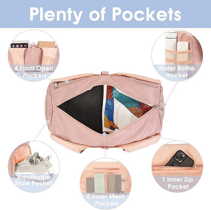 sportsnew Yoga Gym Bags for Women with Shoes Compartment & Wet Dry Storage Pockets & Adjustable Yoga Mat Holder, Patent Pending